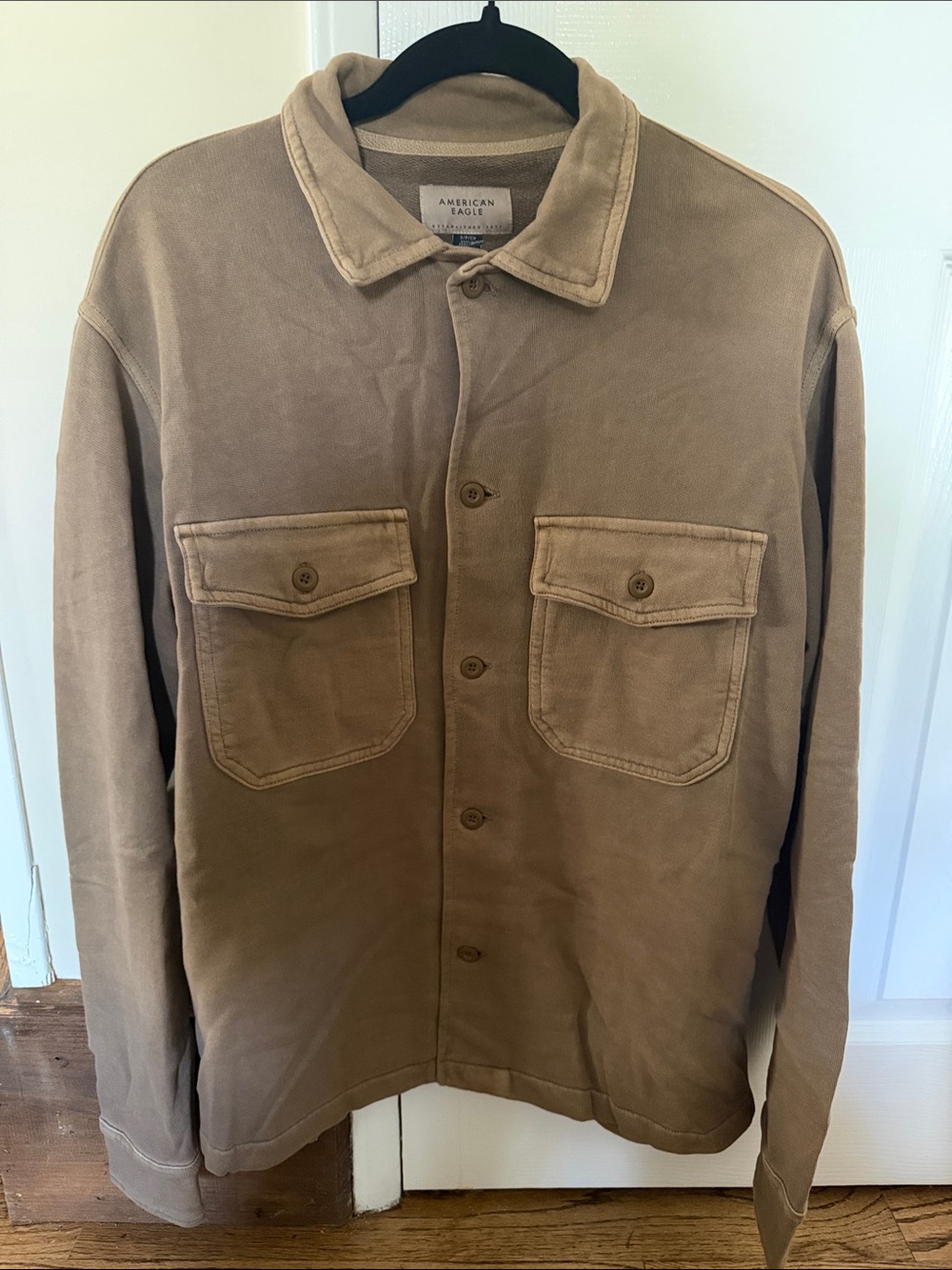 American Eagle Outfitters Men's Brown Button-Up Shirt Jacket